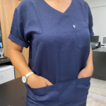 Camisa Scrub Unissex Azul Marinho - Jalecos Primacor